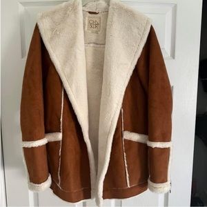 Revolve Chaser Jacket Brown Suede With Fur